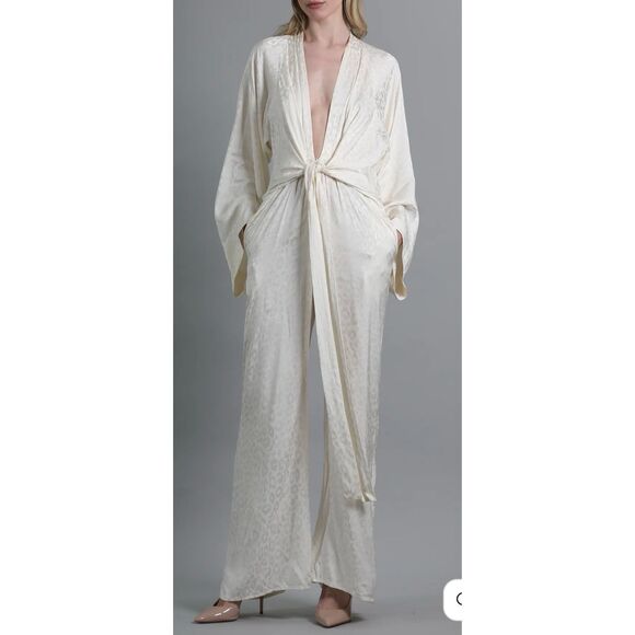 Rat and boa Bianco maxi long sleeve animal print jumpsuit size Xs - Picture 1 of 6